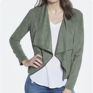 BLANKNYC Drape Front Faux Suede Jacket